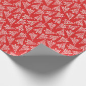 Witte kerstboom met rode rug cadeaupapier (Hoek)