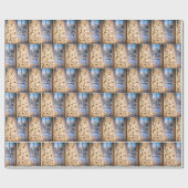 Witte kerstboom met verlichting cadeaupapier (Vlak)