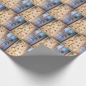 Witte kerstboom met verlichting cadeaupapier (Hoek)