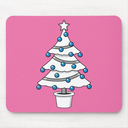 Witte kerstboom muismat (Voorkant)