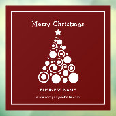 Witte kerstboom op donkerrode achtergrond raamsticker (Vel 3)
