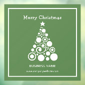 Witte kerstboom op een groene ondergrond raamsticker (Vel 3)