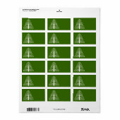 Witte Kerstboom op Groen Etiket (Full Sheet)