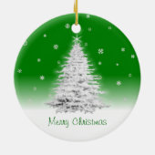 Witte kerstboom op groen Ornament (Achterkant)