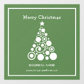 Witte kerstboom op groene ondergrond raamsticker (Vel)