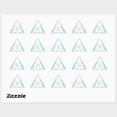 Witte kerstboom op Mint Green Custom Monogram Sticker (Vel)