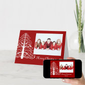 Witte kerstboom op Red Photo Kerstmis Kaart