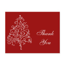 Witte kerstboom op rood Dank je