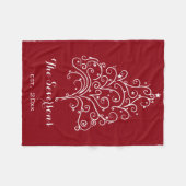 Witte kerstboom op rood fleece deken (Voorkant (Horizontaal))