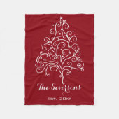 Witte kerstboom op rood fleece deken (Voorkant)