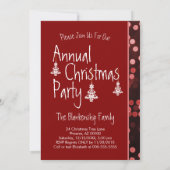 Witte kerstboom Ornament Diep rood Aangepast Kaart (Achterkant)