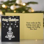 Witte kerstboom Ornament over zwarte Sjabloon