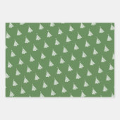 Witte kerstboom patroon op Navy Green Maroon Inpakpapier Vel (Voorkant 2)