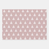Witte kerstboom patroon op pastelkleuren inpakpapier vel (Voorkant 3)