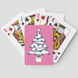 Witte kerstboom pokerkaarten