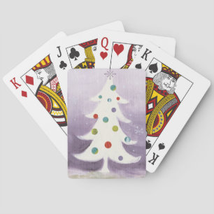 Witte kerstboom pokerkaarten