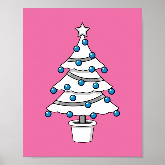 Witte kerstboom poster (Voorkant)