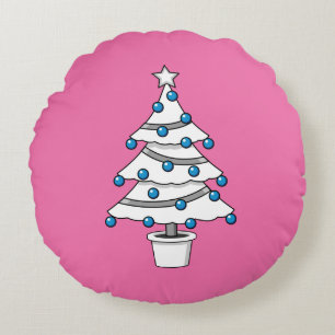 Witte kerstboom rond kussen