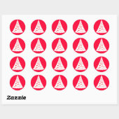 WITTE KERSTBOOM RONDE STICKER (Vel)