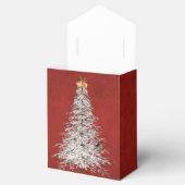 witte kerstboom, rood bedankdoosjes (Geopend)