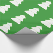 Witte Kerstboom schetst groen inpakpapier (Hoek)