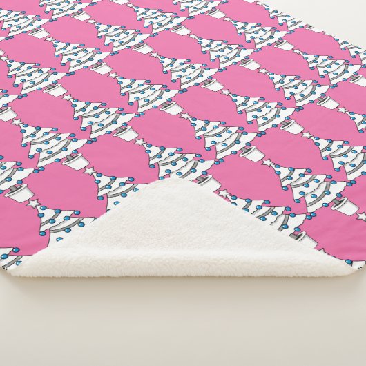 Witte kerstboom sherpa deken (3/4)