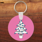 Witte kerstboom sleutelhanger (Voorkant)