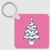 Witte kerstboom sleutelhanger (Voorkant)