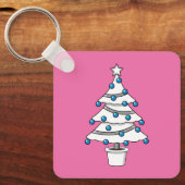 Witte kerstboom sleutelhanger (Voorkant)