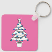 Witte kerstboom sleutelhanger (Achterkant)
