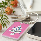 Witte kerstboom sleutelhanger (Voorkant Rechts)