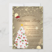 Witte kerstboom, sterren kerstfeest kaart (Voorkant)