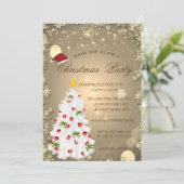 Witte kerstboom, sterren kerstfeest kaart (Staand voorkant)