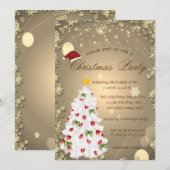 Witte kerstboom, sterren kerstfeest kaart (Voorkant / Achterkant)