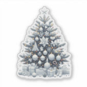 Witte kerstboom sticker (Voorkant)