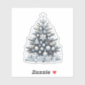 Witte kerstboom sticker (Vel)