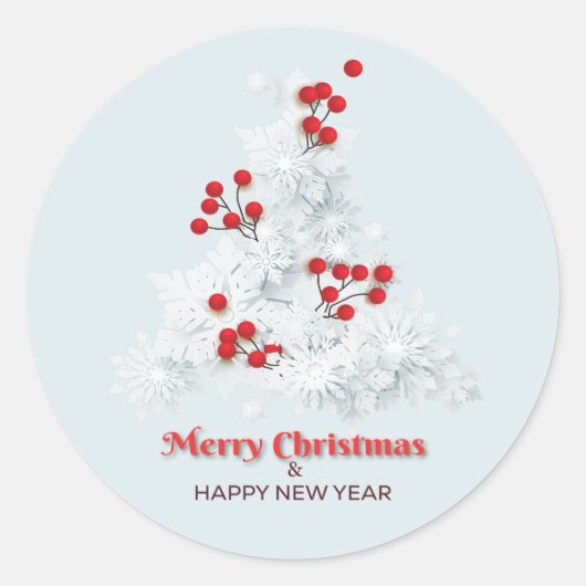 Witte Kerstboom Sticker (Voorkant)