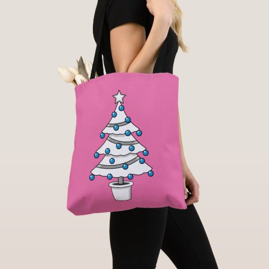 Witte kerstboom tote bag (Dichtbij)