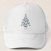 Witte kerstboom trucker pet (Voorkant)
