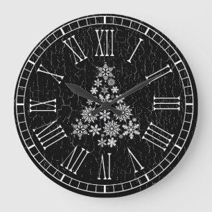 Witte kerstboom Uw weelderige achtergrond Grote Klok