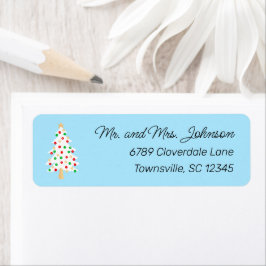 Witte Kerstboom vakantie retouradres Etiket