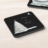 Witte kerstboom Vrede onderzetters (Linkerzijde)