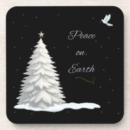Witte kerstboom Vrede onderzetters