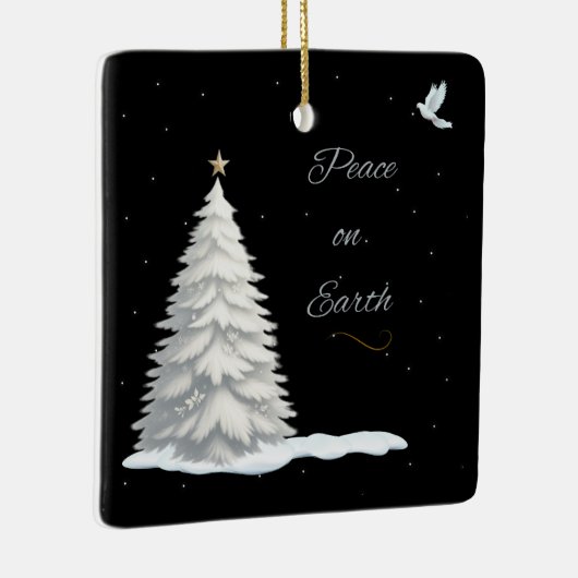 Witte kerstboom Vrede ornament (Rechts)