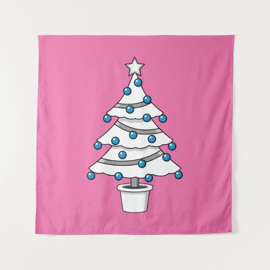 Witte kerstboom wandkleed (Voorkant)