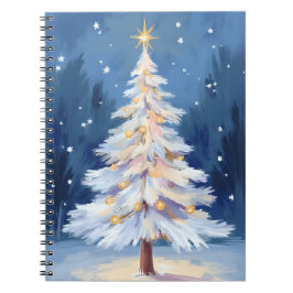 Witte Kerstboom Winter Sneeuw Notitieboek
