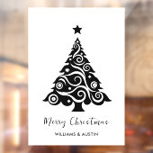 Witte Kerstboom Zakelijke Raamdecoratie Raamsticker (Vel 2)