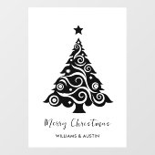 Witte Kerstboom Zakelijke Raamdecoratie Raamsticker (Vel)