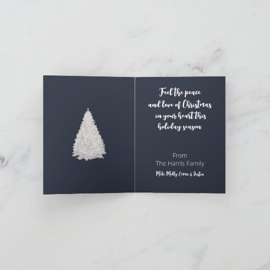 Witte kerstboomfeestkaart feestdagen kaart (Binnen)
