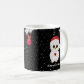 Witte kerstboomkor op zwart koffiemok (Voorkant rechts)